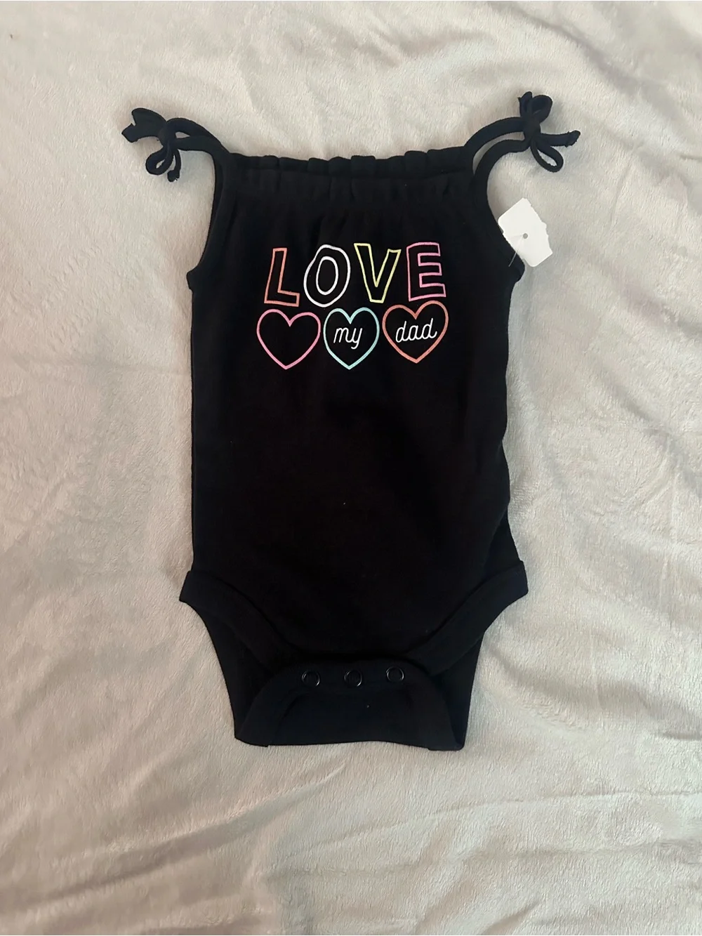 jumping beans Black Sleeveless Baby Bodysuit with Tie Straps